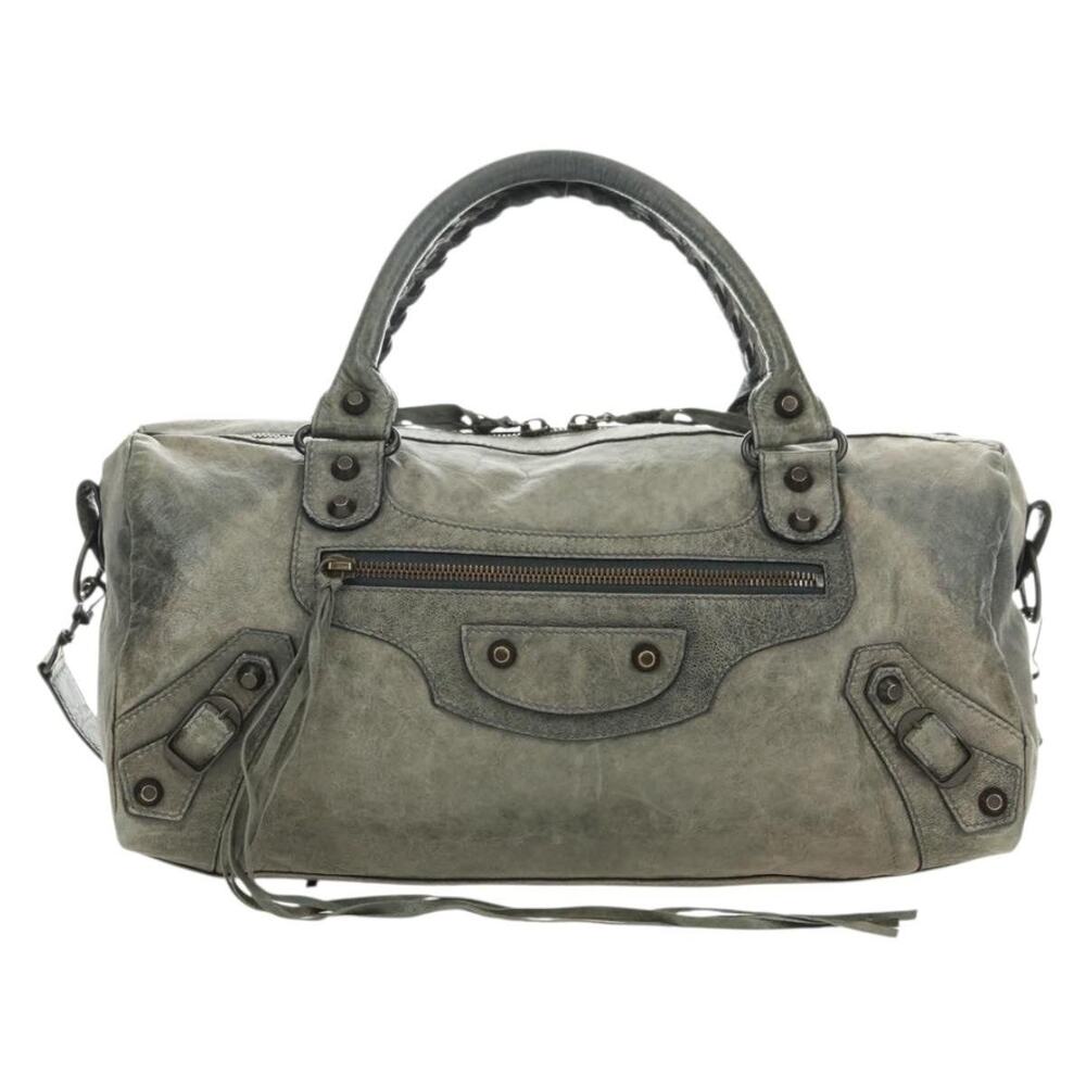 Balenciaga Leather Zazigi Handbag Green